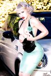 The Sexy Blonde In Latex Outfit