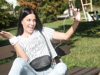 Small-tit Brunette Eveline Dellai Gets Fucked Outdoors
