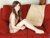 Petite Teen Brunette Carey Nubiles Strips Off Her
