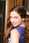 Tight Pigtailed Cheerleader Jackie Ashe In Blue Uniform