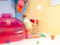 Blonde Louise Rose Takes Off Her Pink Panties