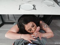 Chubby Brunette With Tattoos Can't Get Enough Of