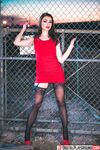 Leggy Brunette In Red Heels Gets Screwed Outdoors