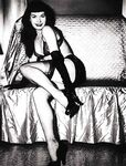 Dark Haired Retro Lingerie Model Bettie Page Shows