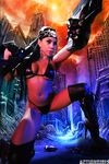 Exotic Action Babe With Gun Genevive Valente Poses