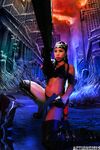 Exotic Action Babe With Gun Genevive Valente Poses