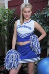 Cheerleader Kristi Kay Takes Off Her Blue Uniform